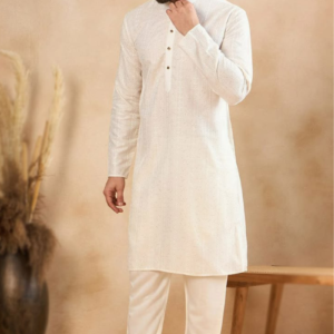 Kurta Pajama - Ivory Silk