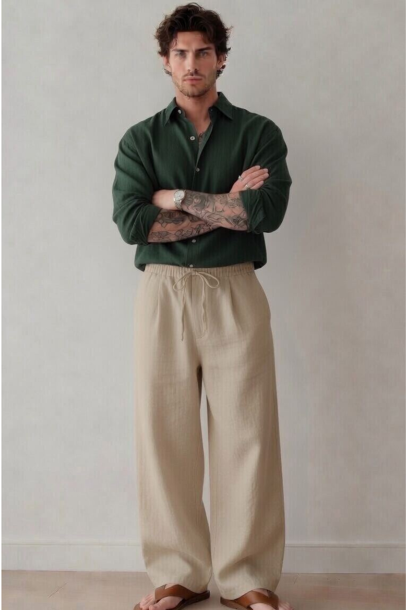 Linen Shirt & Khaki pants