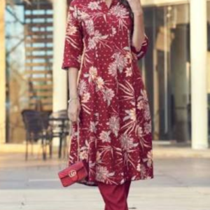 A-line kurti for women with a printed design