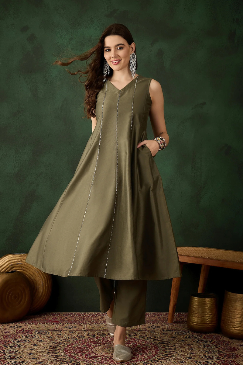 Olive green kurti