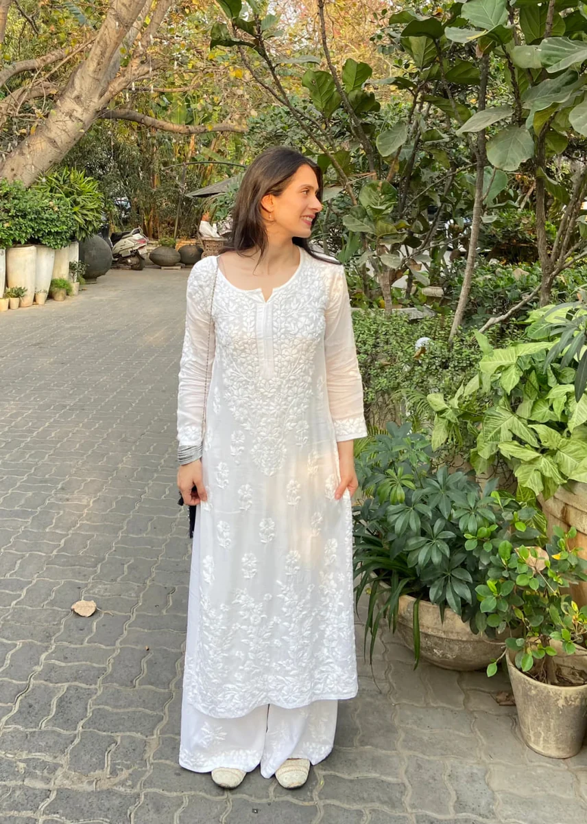 White Chikankari Kurta